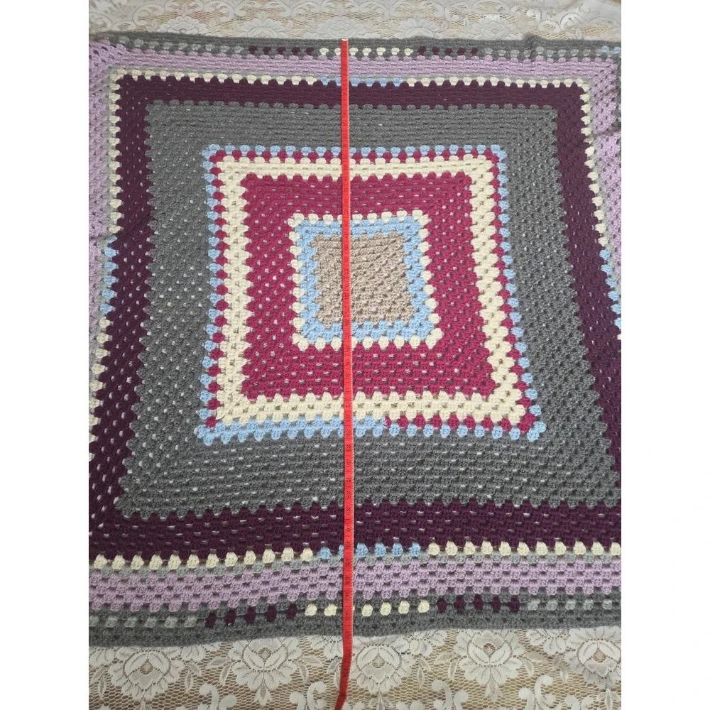 Square Hand Made Crochet Lap Blanket 46